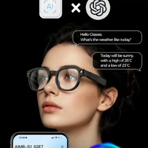 Gafas inteligentes AIMB-S1 con IA, traducción automática, cámara HD de 8 MP, grabación 4K, grabación de imágenes, conversaciones y música.